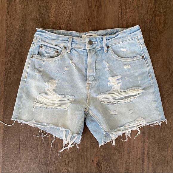GRLFRND Jourdan Distressed Denim Shorts - Picture 2 of 7